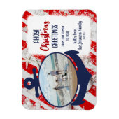 Red, White & Blue Nautical Anchor Ahoy Weihnachten Magnet (Vertikal)