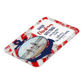 Red, White & Blue Nautical Anchor Ahoy Weihnachten Magnet (Linke Seite)