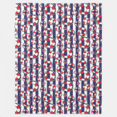 Red White Blue Nautical Lifebuoy Lifebelts Muster Fleecedecke (Vorderseite)