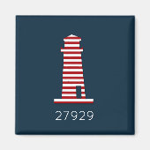 Red White Blue Nautical Lighthouse Beach Zip Code Magnet (Vorne)