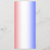 Red White & Blue Ombre Abendessen Hochzeitsempfang Menükarte (Rückseite)