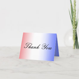 Red White & Blue Ombre Picture Foto Wedding Dankeskarte