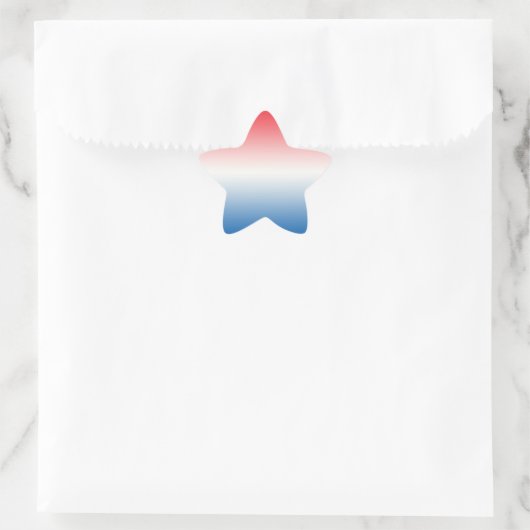 Red White & Blue Ombre Stern-Aufkleber (Tasche)