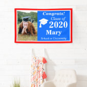 Red White Blue One Foto Class 2024 Abschluss Banner (Insitu)