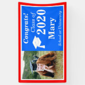 Red White Blue One Foto Class 2024 Abschluss Banner (Vertikal)