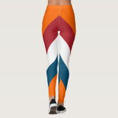 Red White Blue Orange Dutch Flag Streifen Muster Leggings (Rückseite)