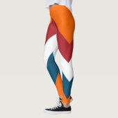 Red White Blue Orange Dutch Flag Streifen Muster Leggings (Links)