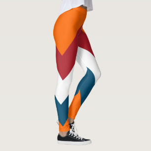 Red White Blue Orange Dutch Flag Streifen Muster Leggings