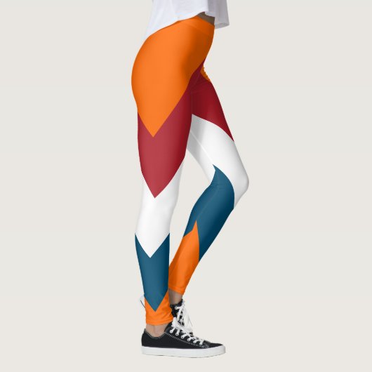 Red White Blue Orange Dutch Flag Streifen Muster Leggings (Rechts)