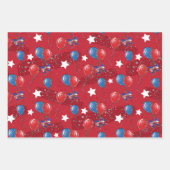 Red White Blue Party Geschenkpapier Set (Vorderseite 2)