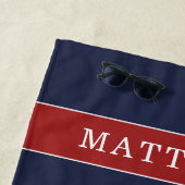 Red White Blue Patriogram Monogram Strandtuch (Beispiel)