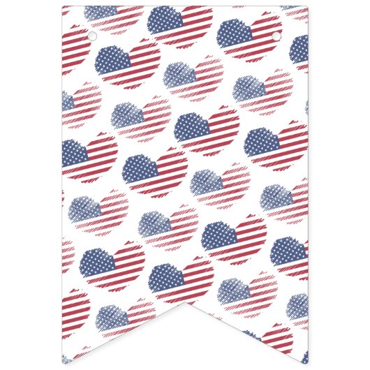Red White Blue Patriotic American Flag 4. Juli Wimpelkette (Zweite Fahne)