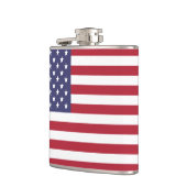 Red White & Blue Patriotic American Flag Flachmann (Links)