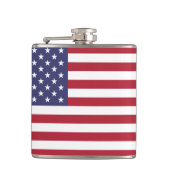 Red White & Blue Patriotic American Flag Flachmann (Vorderseite)