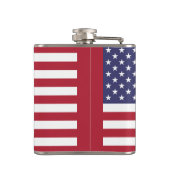 Red White & Blue Patriotic American Flag Flachmann (Rückseite)
