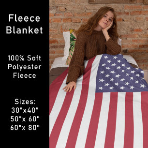 Red White & Blue Patriotic American Flag Fleecedecke