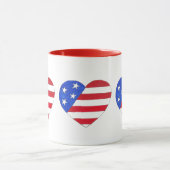 Red White Blue Patriotic American Flag Herz USA Tasse (Zentrum)