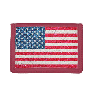 Red White Blue Patriotic American USA Flag Party Tri-fold Geldbeutel