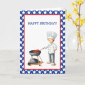 Red White Blue Patriotic Barbecue Birthday Karte (Gelbe Blume)