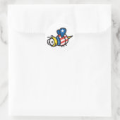 Red White Blue Patriotic Bee Runder Aufkleber (Tasche)