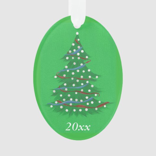 Red White Blue Patriotic Christmas Tree Ornaments Ornament (Vorderseite)