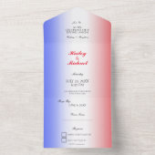 Red White & Blue Patriotic Elegante Moderne Hochze All In One Einladung (Innen Boden)