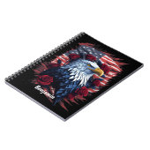 Red White Blue Patriotic Flag Eagle Rose Jourale Notizblock (Linke Seite)