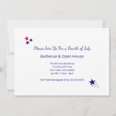 Red White Blue Patriotic Floral Amerikanische Unab Einladung (Rückseite)