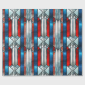 Red White Blue Patriotic gesteinigtes Glas 4. Juli Geschenkpapier (Flach)