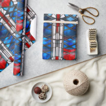 Red White Blue Patriotic gesteinigtes Glas 4. Juli