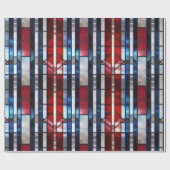Red White Blue Patriotic gesteinigtes Glas 4. Juli Geschenkpapier (Flach)
