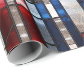 Red White Blue Patriotic gesteinigtes Glas 4. Juli Geschenkpapier (Rolleneckpunkt)