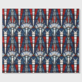 Red White Blue Patriotic gesteinigtes Glas 4. Juli Geschenkpapier (Flach)