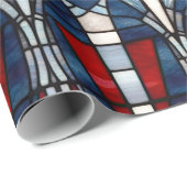 Red White Blue Patriotic gesteinigtes Glas 4. Juli Geschenkpapier (Rolleneckpunkt)