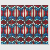 Red White Blue Patriotic gesteinigtes Glas 4. Juli Geschenkpapier (Flach)