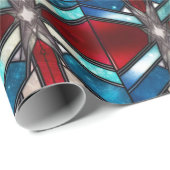 Red White Blue Patriotic gesteinigtes Glas 4. Juli Geschenkpapier (Rolleneckpunkt)
