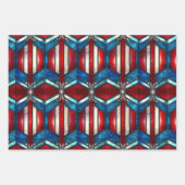 Red White Blue Patriotic gesteinigtes Glas 4. Juli Geschenkpapier Set (Vorderseite 2)