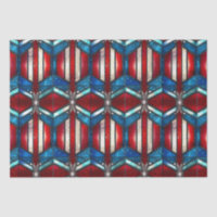 Red White Blue Patriotic gesteinigtes Glas 4. Juli