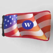 Red White Blue Patriotic Golf Putter Head Cover Golf Headcover (Vorderseite)