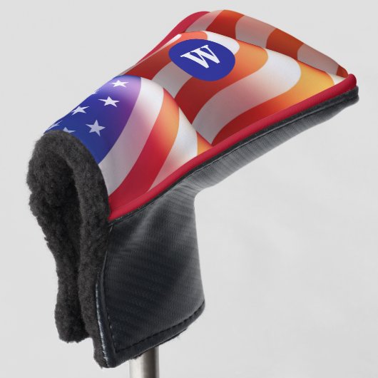 Red White Blue Patriotic Golf Putter Head Cover Golf Headcover (3/4 Vorderseite)