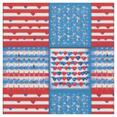 Red White Blue Patriotic Independence Flag Quilt Stoff (Nahaufnahme)
