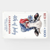 Red White Blue Patriotic Kuh Farm 4. Juli Banner (Horizontal)