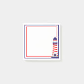 Red White Blue Patriotic Lighthouse Postit Notes Post-it Klebezettel (Vorderseite)
