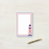 Red White Blue Patriotic Lighthouse Postit Notes Post-it Klebezettel (Auf Schreibtisch)
