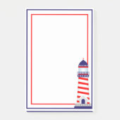 Red White Blue Patriotic Lighthouse Postit Notes Post-it Klebezettel (Vorderseite)