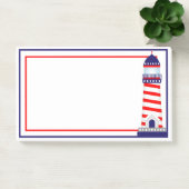 Red White Blue Patriotic Lighthouse Postit Notes Post-it Klebezettel (Büro)