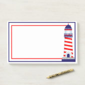 Red White Blue Patriotic Lighthouse Postit Notes Post-it Klebezettel (Auf Schreibtisch)