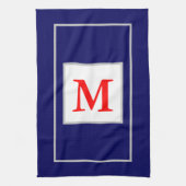 Red White Blue Patriotic Mit Monogramm Geschirrtuch (Vertikal)