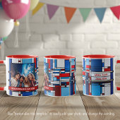 Red White Blue Patriotic Stached Glass Foto 019 Tasse