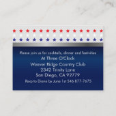 Red, White & Blue Patriotic Star Wedding Begleitkarte (Rückseite)